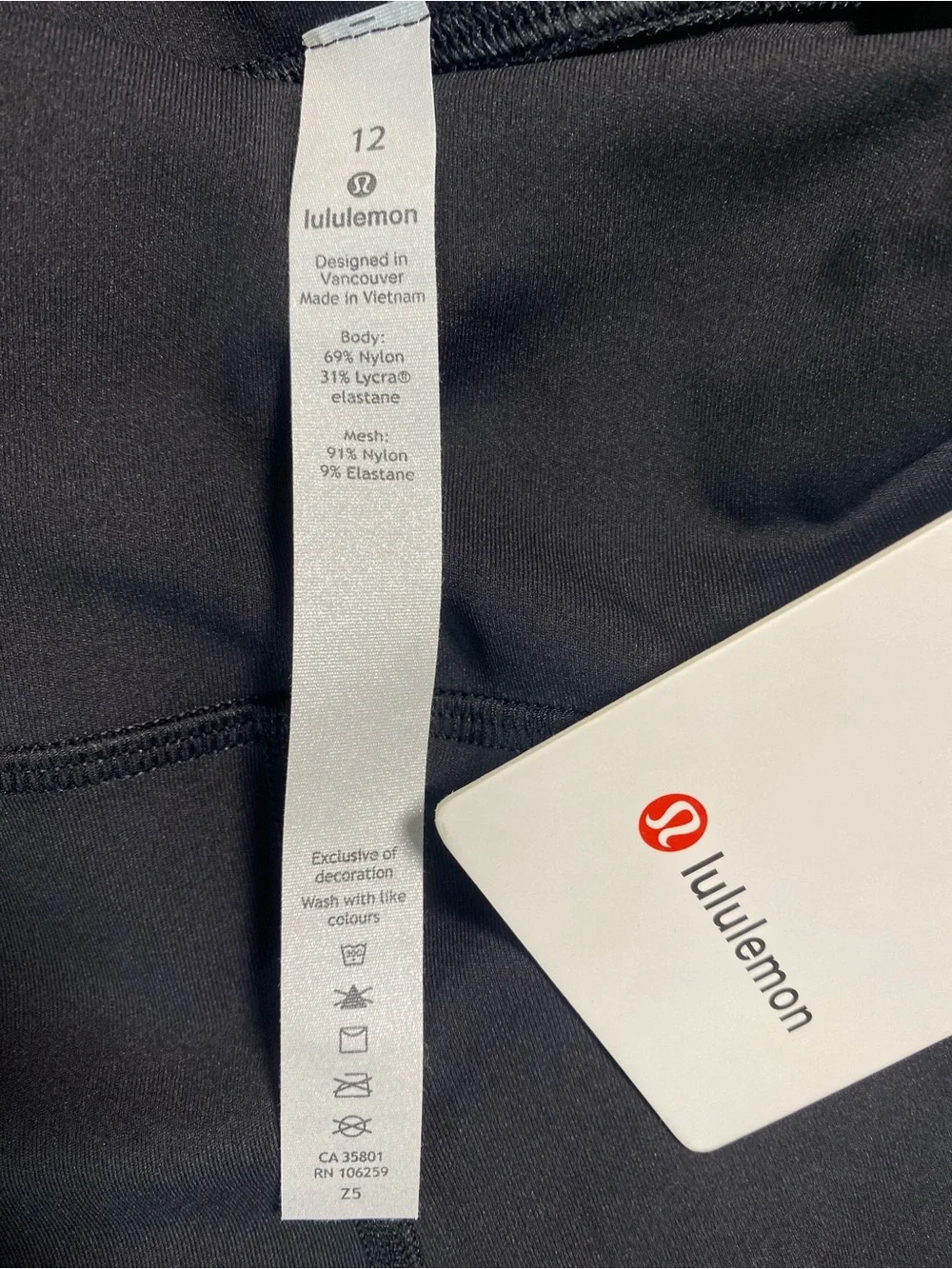 Lululemon Pace Rival Black Cropped 22”Leggings - Size 12 - New with tags